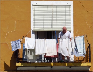 Man with Washing Line